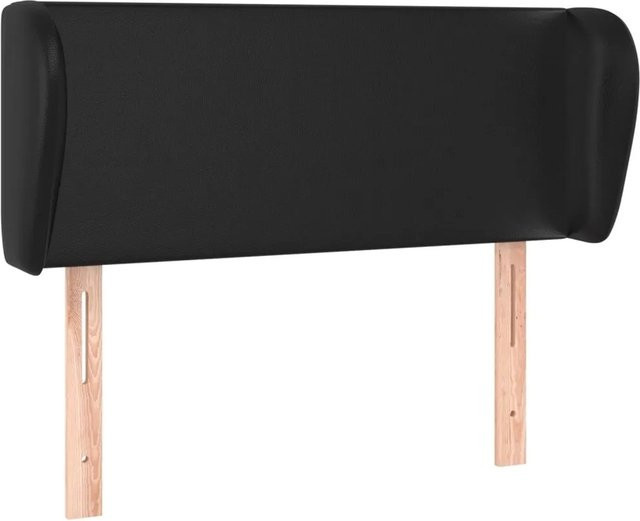 vidaXL Kopfteil mit Ohren in Schwarz aus Kunstleder, B/T/H: 103 x 23 x 78/88 cm - Bild 1