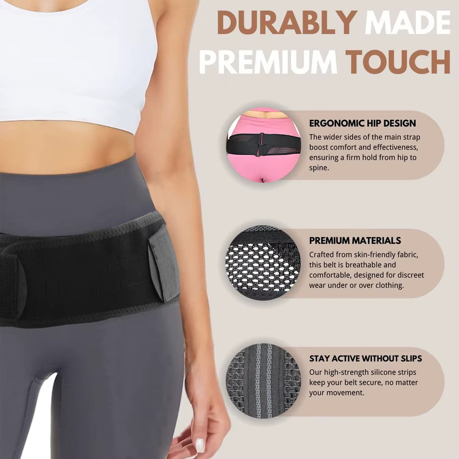 Sacroiliac SI Joint Hüftgurt, Unisex, verstellbare Kompressions-Beckengurt-Hüftstütze - Bild 2
