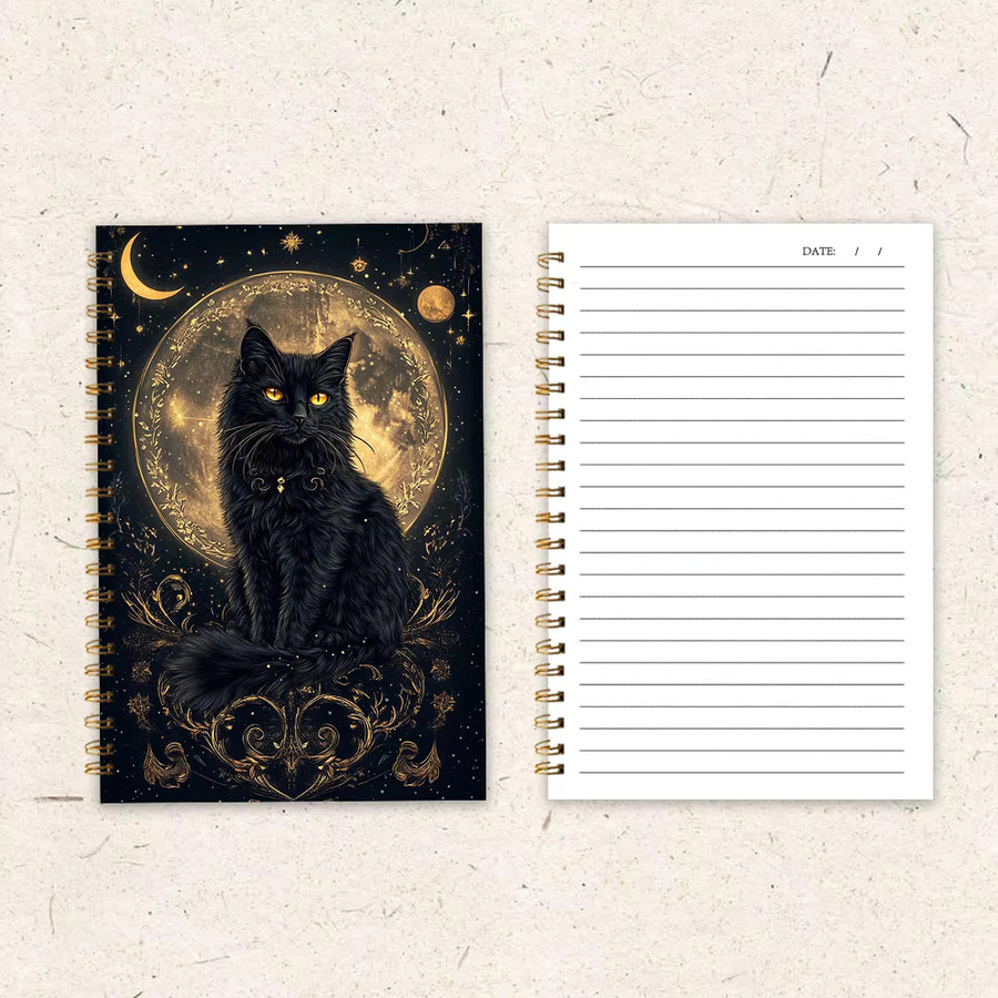 Mondlicht-Katzen Notizbuch und Tagebuch mit linierten Seiten für Damen und Herren - Bild 2