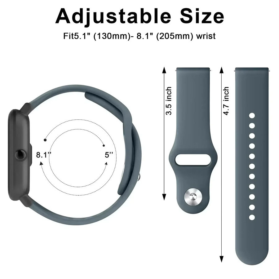 Sport-Silikonarmband, 22mm 20mm, Unisex - Bild 5