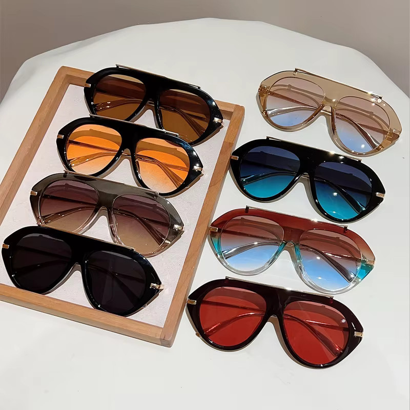 Salutami Sonnenbrille, oval, Vollrand, Metall, Damen, Orange - Bild 3