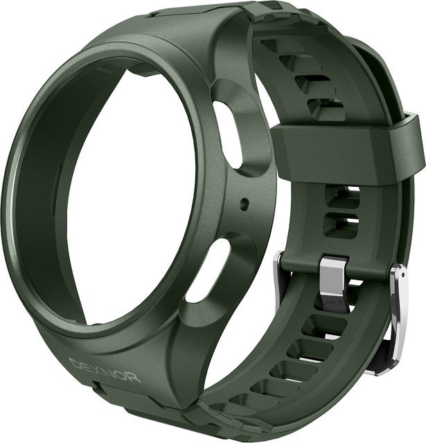 Dexnor Uhrenarmband mit Gehäuse, Silikon, Schwarz, Unisex, 45 mm - Bild 1