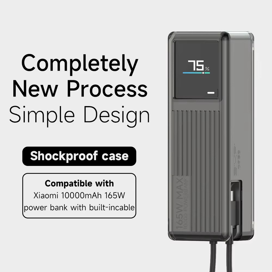 SIKAI Silikon-Schutzhülle für Xiaomi 165W Powerbank 10000mAh PB1165MI in Transparent oder Schwarz - Bild 4