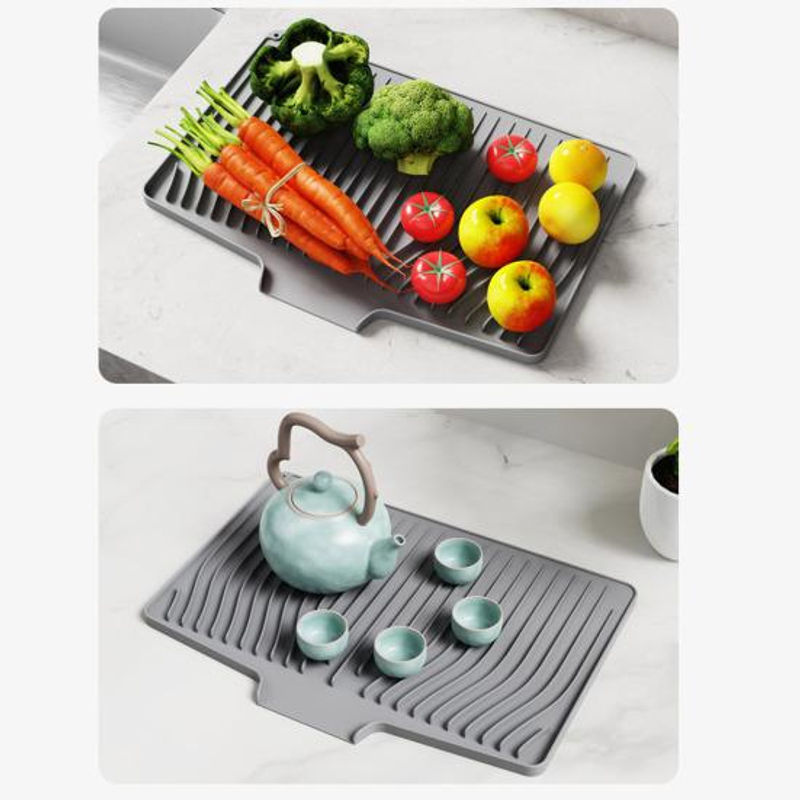 Yousheng Silikon-Abtropfmatte in rechteckiger Form mit schrägem Design für die Küche - Bild 2