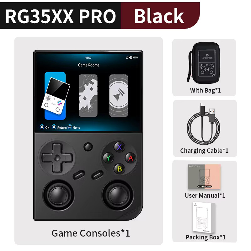 Anbernic RG 35XX Pro Handheld-Spielekonsole mit 3,5 Zoll IPS Bildschirm, Wi-Fi und Retro-Gaming Funktionen in Schwarz - Bild 6