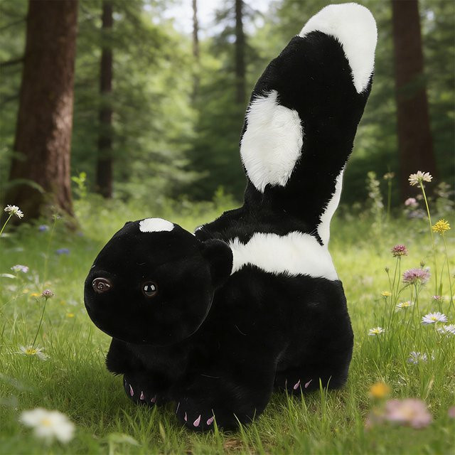 Molutian Dunkle Stinktier-Plüschtiere, Schwarz, 26cm - Bild 1