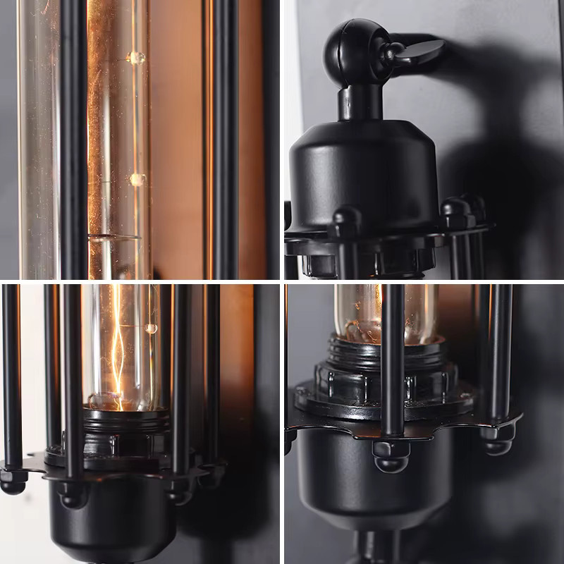 JOYINLED Retro Industrie-Stil Wandleuchte aus Eisen mit LED-Beleuchtung für Korridor, Treppe und Schlafzimmer - Bild 3