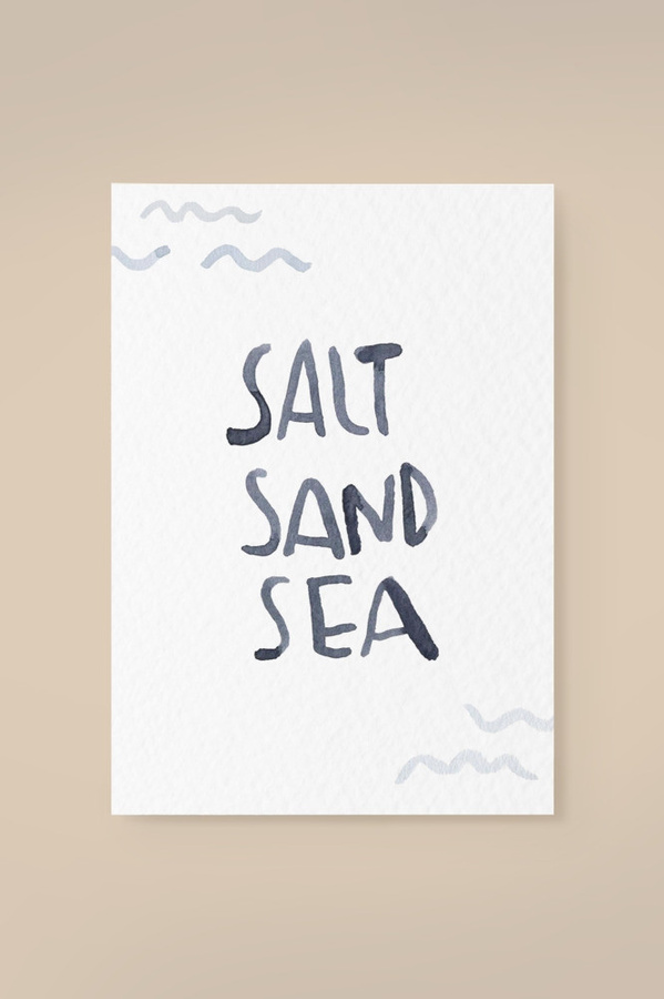 Leevje Postkarte Salt and Sea in Weiß - Bild 1