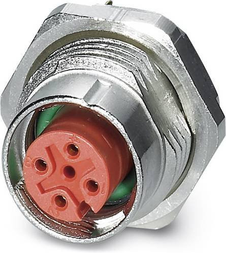 Phoenix Contact 1457869 Sensor-Aktor-Einbausteckverbinder M12 Buchse, 4-polig, Farbe: rot/silber, Schraubanschluss, 20 Stück - Bild 1