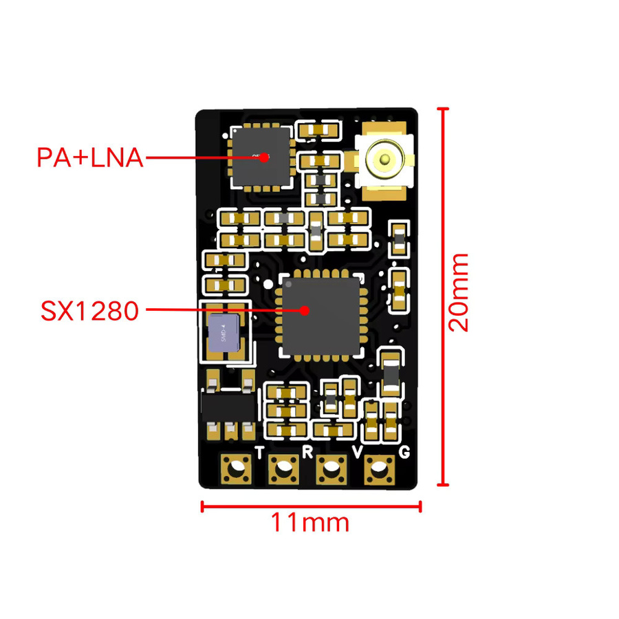 HawkSpeed 2er-Set HPXGRC 2.4G ExpressLRS ELRS-Empfänger in Schwarz für FPV Freestyle Long Range Drones und High-Speed-Signal RC DIY-Teile - Bild 2