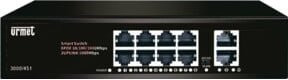 Grothe PoE-Switch SWI 3000/451 in Schwarz mit 10 Ports, 8 PoE-Ports und 120W Gesamtleistung - Bild 1