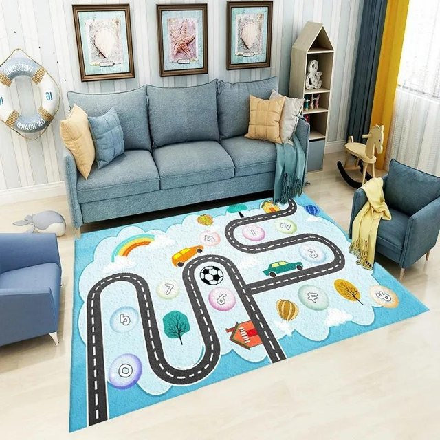 Wucifang Jewelry Pädagogischer Hüpfspiel-Zahlen Teppich für Kinder, Rutschfeste Spielmatte aus Polyester, B/T: 100 x 150 cm, Mehrfarbig - Bild 1