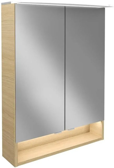 Fackelmann Spiegelschrank B.Style in Sandeiche mit LED-Beleuchtung und Softclose-Türen, B/H/T: 60 x 81,2 x 26,3 cm - Bild 1