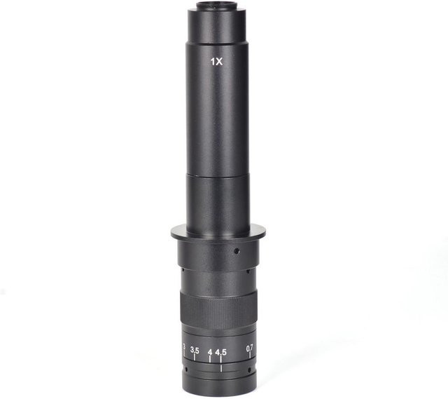 Igeteck C-Mount Zoom-Objektiv in Schwarz mit 10X-120X Vergrößerung und 0,7X bis 4,5X Zoombereich - Bild 1