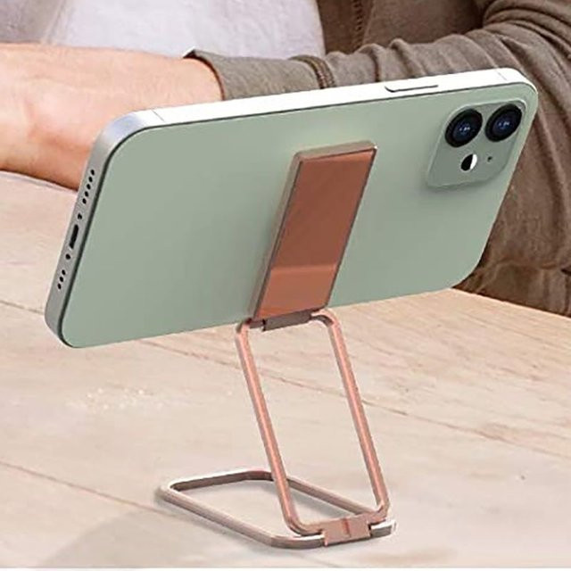 WSSHE Metall Handyhalterung mit 360 Grad Drehung und klappbarem Fingerring für Samsung und iPhone in Silber oder Gold - Bild 1