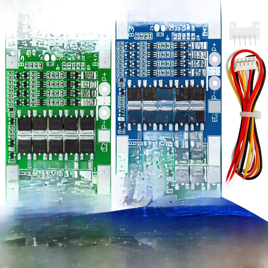 EGBO BMS Lithium-Batterie-Ladeschutzplatine für LiFePO4 Akkus, 4S, 30 A, mit Balance-Funktion, Blau - Bild 2