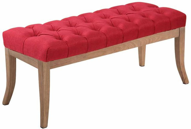 TPFLiving Sitzbank Romeo Chesterfield aus Stoff in Rot, Breite: 100 cm - Bild 1