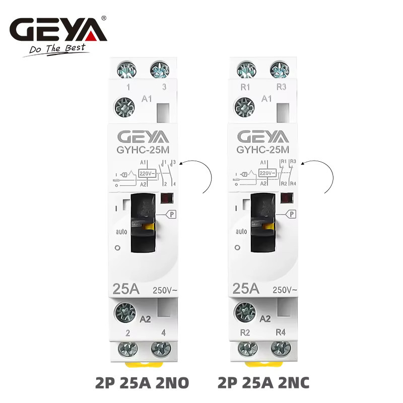 GEYA Modulares AC Schütz für die Din-Schiene, 2NO/2NC oder 4NO, Farbe: Weiß - Bild 2