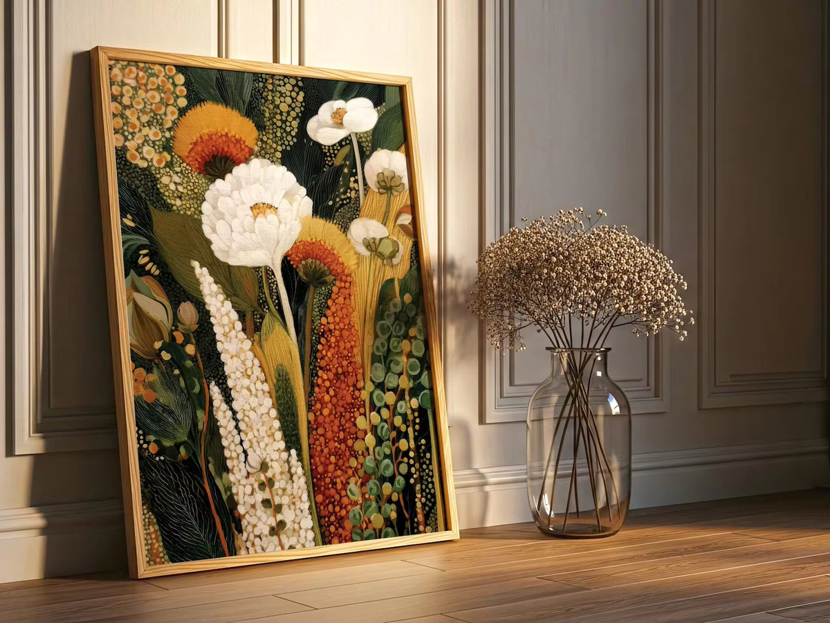 Botanischer Wandkunstdruck SHENCHEN: Abstrakter Zweigposter mit erdigem tropischem Dekor in Mehrfarbig für Küche und Wohnraum - Bild 3