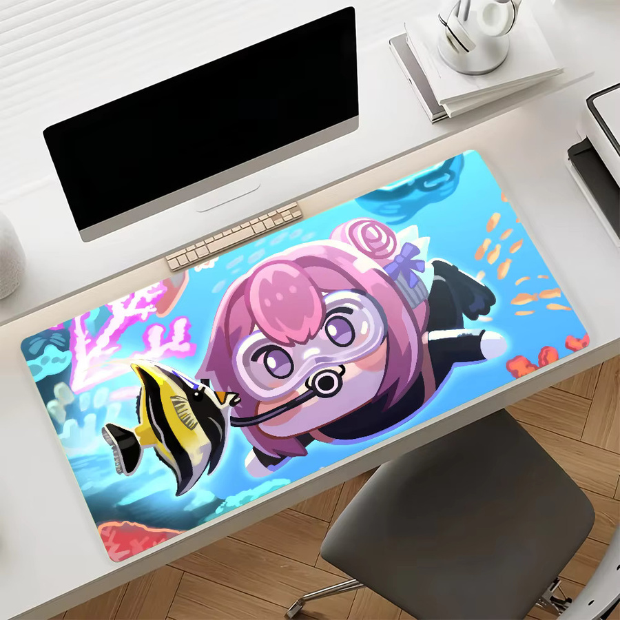 D-Doro Cute N-NIKKES Gaming-Mauspad in Multicolour, rutschfeste Gamer-Schreibtischunterlage für Laptop und Büro - Bild 6