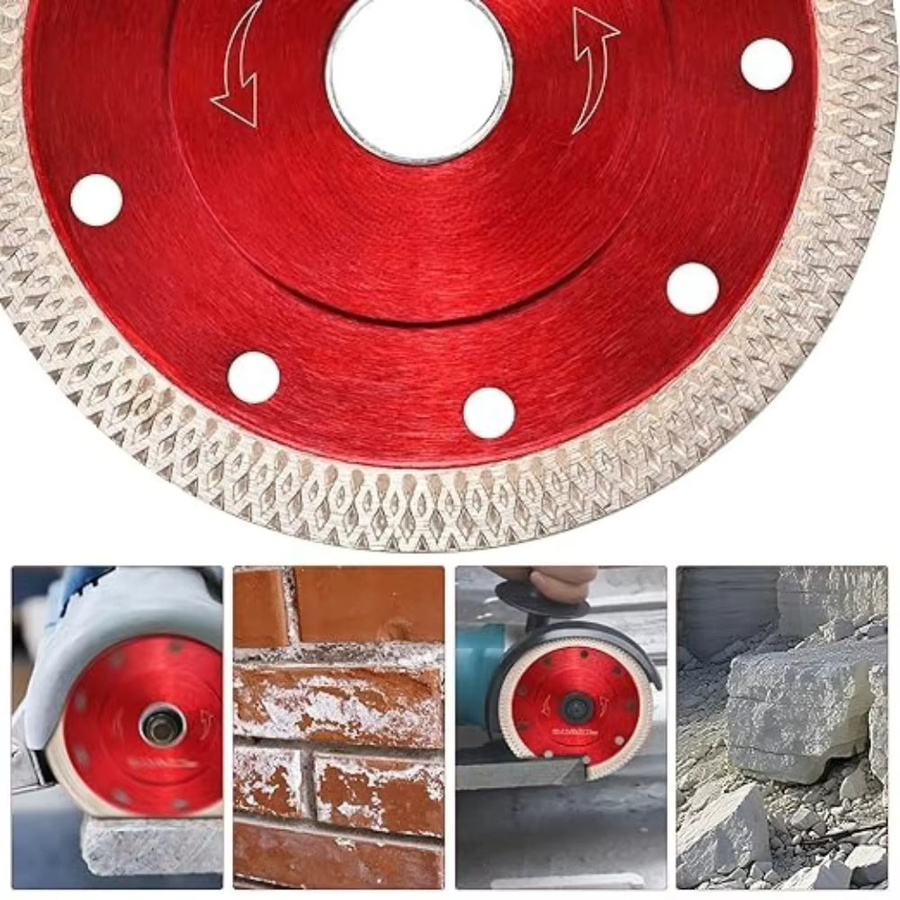 Diamant-Trennscheibenklingen für Winkelschleifer zum Schneiden von Porzellan, Keramik, Granit, Marmor und Fliesen, Farbe: Rot - Bild 2