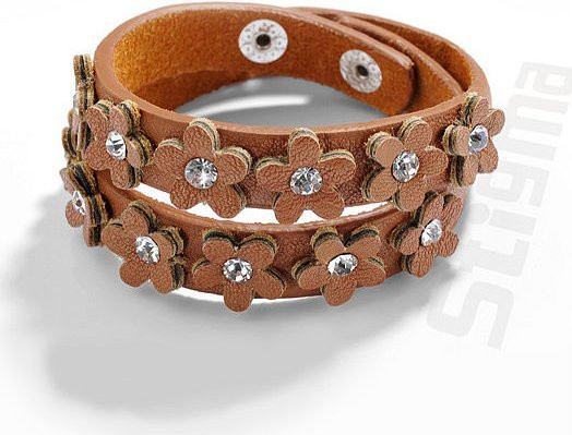 Lederarmband mit Blüten, Damen - Bild 1