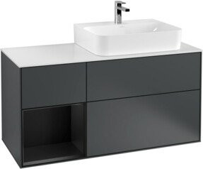 V&B Finion Waschtischunterschrank mit LED-Wandbeleuchtung, lackiert, Breite: 120 cm - Bild 1