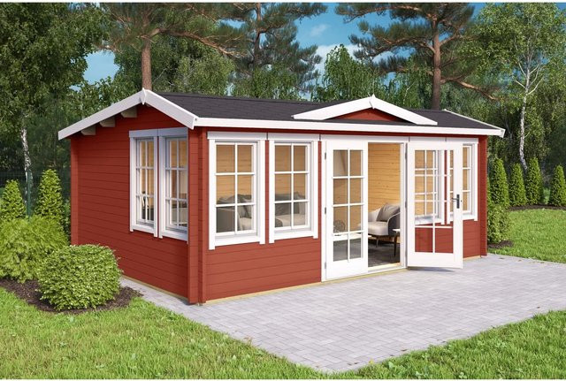 Lasita Blockbohlenhaus Balmoral Gartenhaus mit Satteldach in Schwedenrot, B/T/H: 530 x 380 x 239 cm - Bild 1