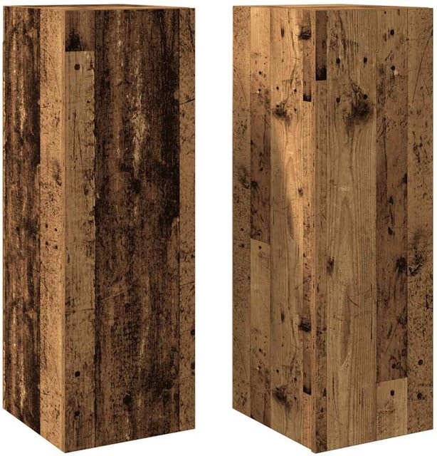 Yiwydaa TV-Wandschränke im Set (2 Stück), rustikales Holzdesign in Braun, Wandmontage, B/T/H: 30,48 x 30,48 x 89,92 cm - Bild 1