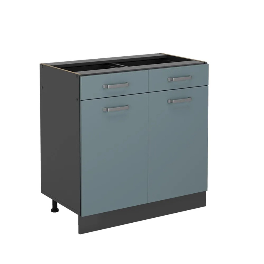 Vicco Küchenunterschrank R-Line Solid Schubunterschrank in Anthrazit und Blau-Grau mit einer Breite von 80 cm - Bild 3