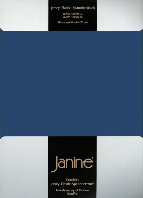 Janine Spannbetttuch Elastic Jersey aus Baumwolle in Blau - Bild 1