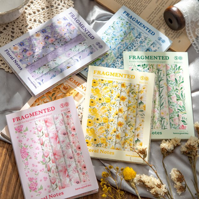 50 Blatt Blumen-Briefpapier-Set mit Vintage-Hintergrund für Scrapbooking und Bastelarbeiten - Bild 1
