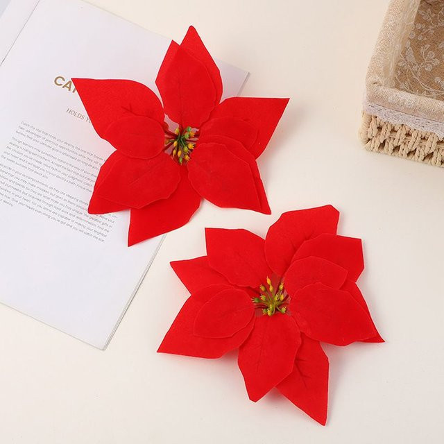 XIAOYINMO Künstliche Blumen Rot für Hochzeit, Weihnachten und Dekoration von Tisch, Vase oder Garten - Bild 1