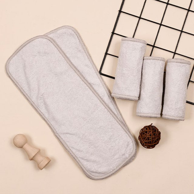 Elinfant Babywindel-Einlagen aus Bambusfaser, waschbar und wiederverwendbar, grau, B/T: 35 x 13,5 cm - Bild 1