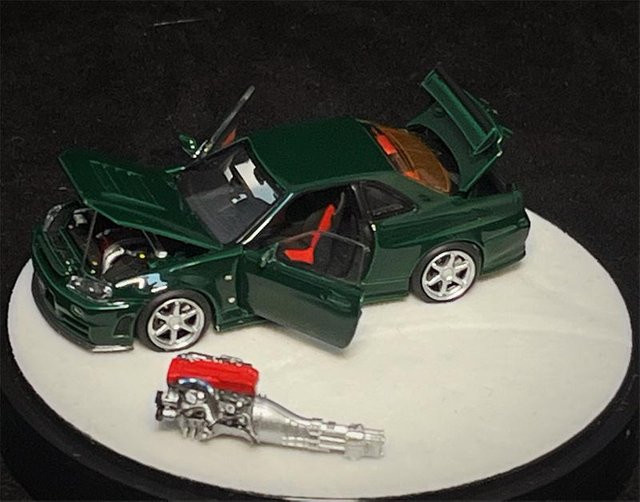Pgm Skyline R34 Z-Tune R32 Rmw Lp700-4 Bb Modellauto, 1:64, Grün, Grau, Blau, ab 14 Jahren - Bild 1