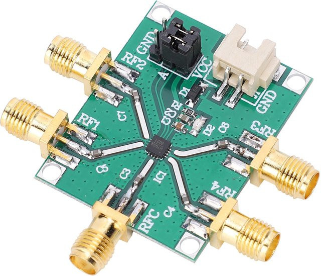Qiilu HF-Einpol-Schaltmodul 4-fach in Gold, elektronische Komponente 0,1–6 GHz - Bild 1