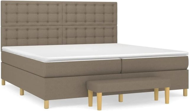 vidaXL Boxspringbett mit Matratze Hybrid-Design in Taupe, B/T: 200 x 200 cm - Bild 1