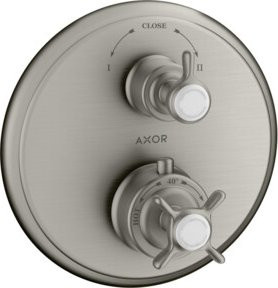Hansgrohe Axor Montreux Fertigmontageset UP-THM mit Thermostat und Sicherheitsstopp in Edelstahl-Optik - Bild 1