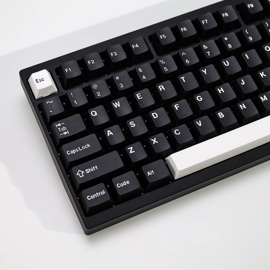KBDiy PBT GMK WOB Tastenkappen im Cherry Profile, Schwarz, Doubleshot für mechanische Tastaturen wie GMK67 75% und K500 - Bild 2