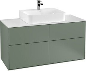 Villeroy & Boch Finion Waschtischunterschrank mit integrierter Wandbeleuchtung, Weiß lackiert, B: 120 cm, T: 60,3 cm, H: 50,1 cm - Bild 1