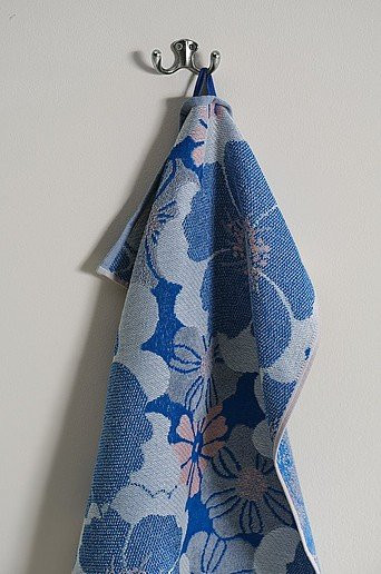 Jotex Handtuch FRIDA Blau Floral Retro Baumwolle B/H: 50 x 70 cm - Bild 1