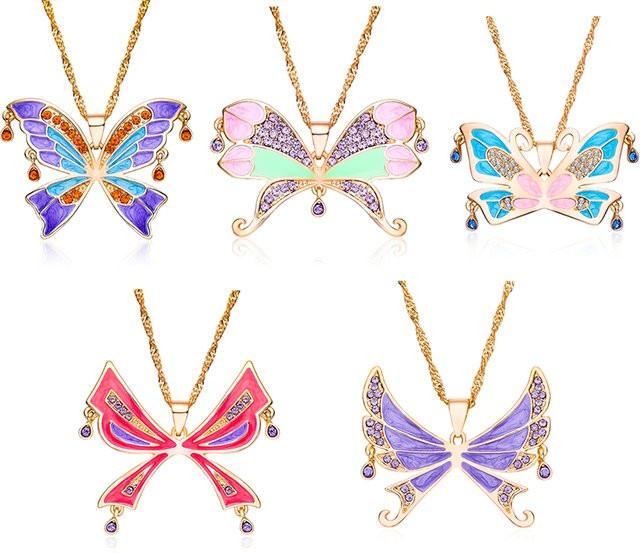 Harong Halsketten-Set, Schmetterling, Bunt, Gold, Damen - Bild 1
