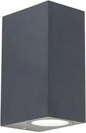 QAZQA Baleno II Moderne Wandleuchte aus Aluminium in Anthrazit, IP44 dimmbar für Außenbereich und Badezimmer, GU10 - Bild 1