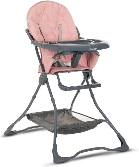 Lorelli Kinderhochstuhl Bonbon mit Bechervertiefung, klappbar und doppeltem Tisch, Farbe Pink - Bild 1