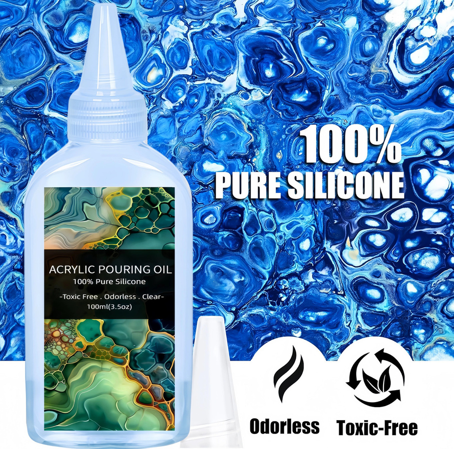 Silikon-Ausgießöl transparentes 100 % Silikonöl-Ausgießmedium für Acrylfarben und Zellkreationen - Bild 3