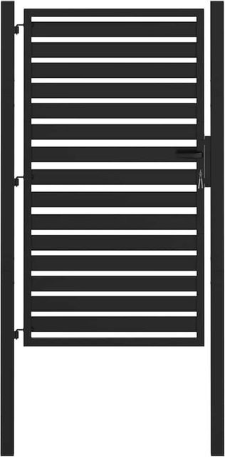 vidaXL Abschließbares Gartentor aus Aluminium in Schwarz, B: 100 cm, H: 150 cm - Bild 1