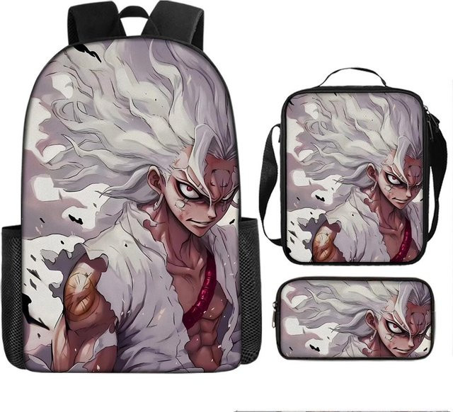 One Piece Schultaschen-Set Luffys Seefahrer-König Design in Multicolour bestehend aus drei Teilen - Bild 1