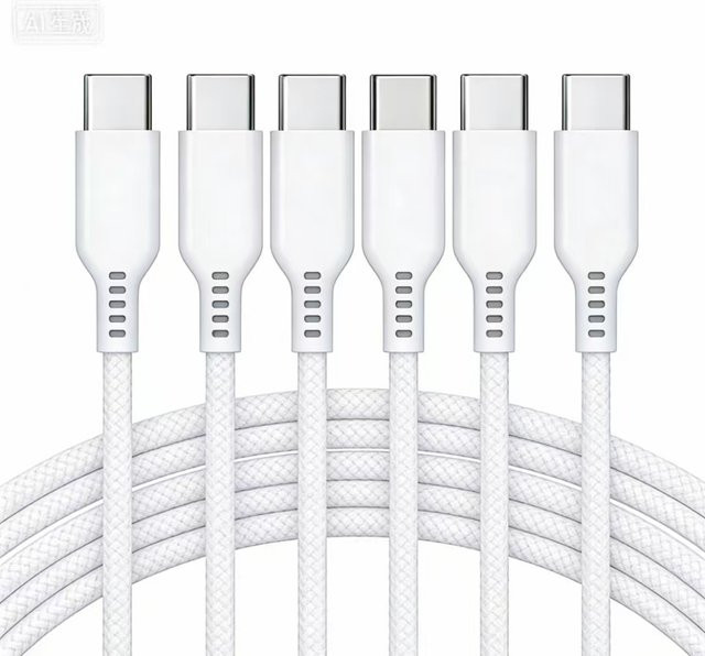 3er-Pack USB-C zu USB-C Kabel für schnelles PD-Laden, weiß, Länge: 1,8 m - Bild 1