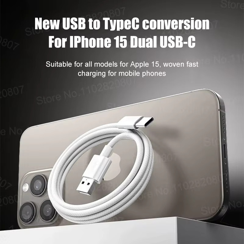 USB zu Typ C Schnellladekabel 40W für Apple iPhone 16 15 Pro Max und CarPlay, Datenleitung in Weiß oder Grün - Bild 2
