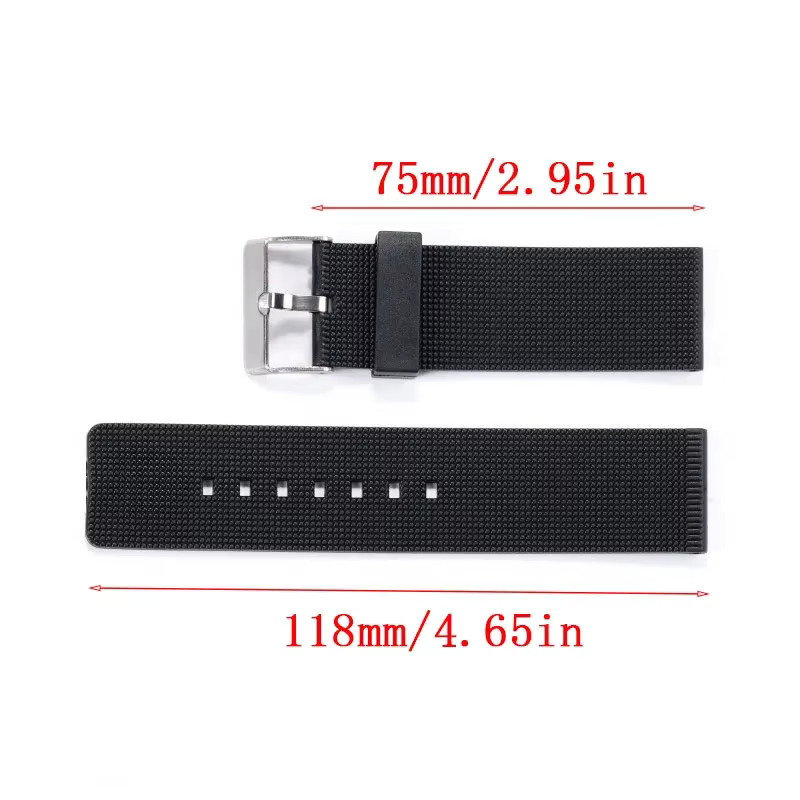 VNWCT Uhrenarmband, Kunststoff, Schwarz, Unisex - Bild 3